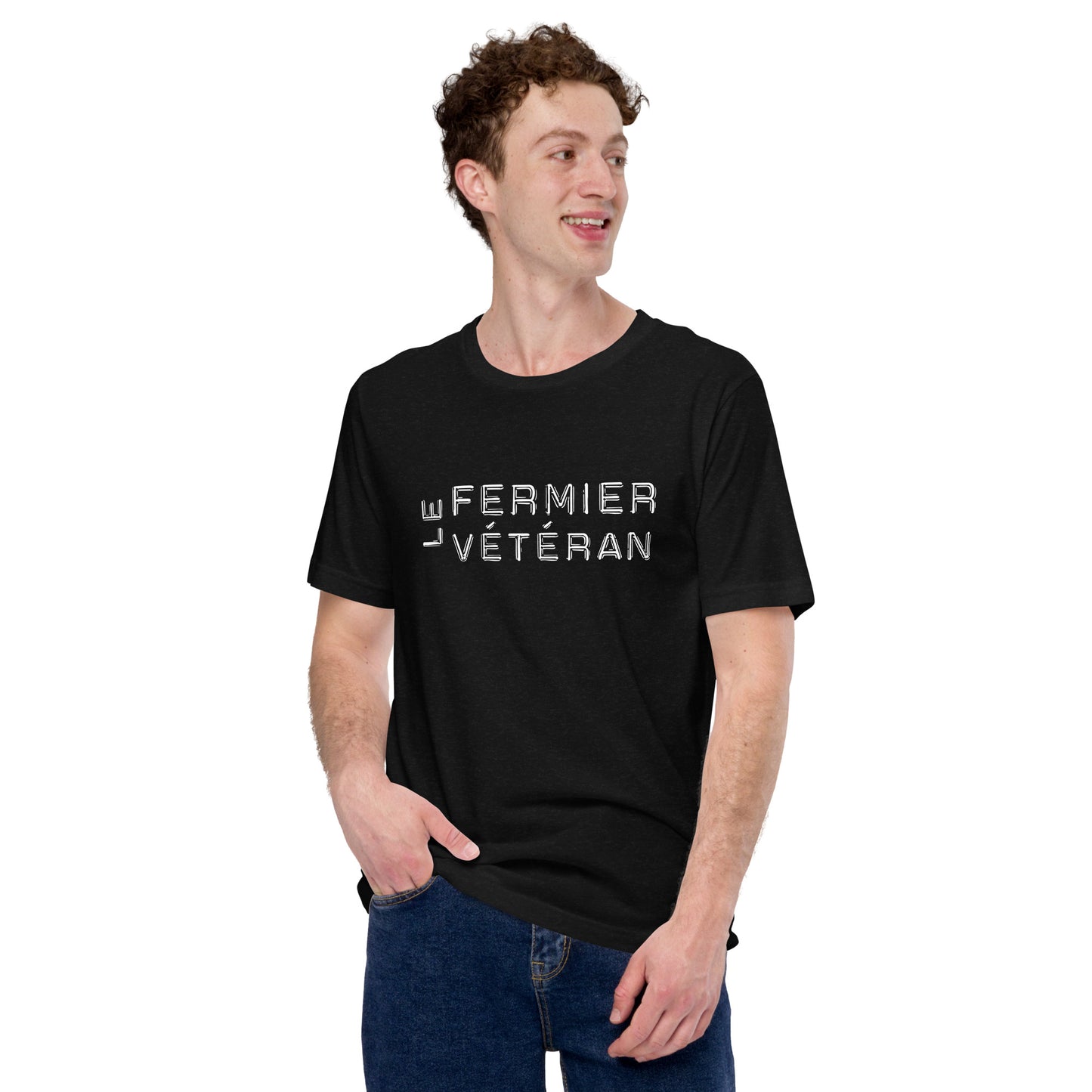 Le Fermier Vétéran basic tee white logo