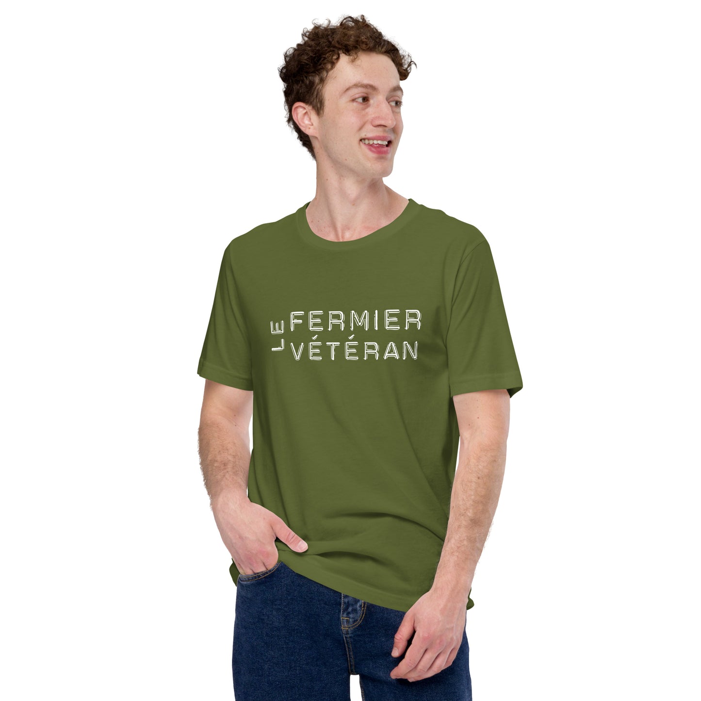 Le Fermier Vétéran basic tee white logo